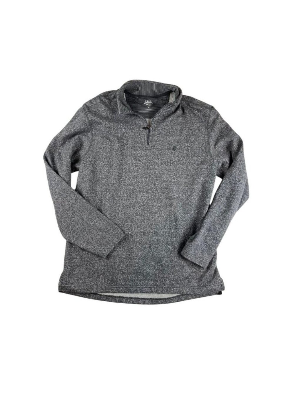 Izod Saltwater Quarter Zip Pullover Men Medium Gray Fleece Relaxed Classics